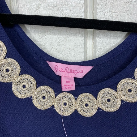 Lilly Pulitzer Stella Shift dress in true navy, size 00. New with tags. - Picture 6 of 6